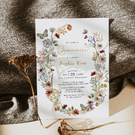 Convites Boho Wildflower Butterfly Garden Quinceañera