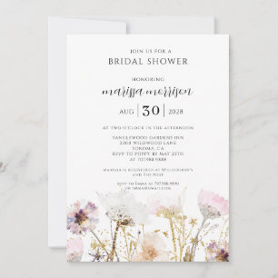 Convites Boho Wildflower Chá de panela