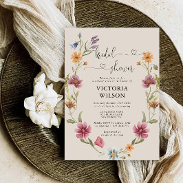 Convites Boho Wildflower Chá de panela