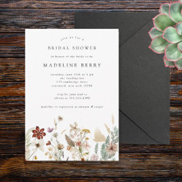 Convites Boho Wildflower Chá de panela