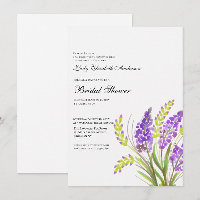 Convites Boho Wildflower Chá de panela (Frente/Verso)