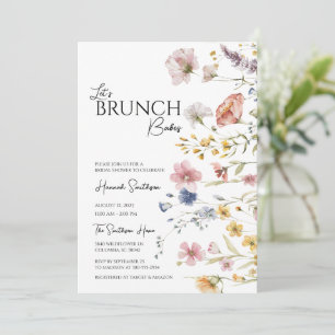 Convites Boho Wildflower Chá de panela Brunch
