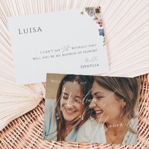 Convites Boho Wildflower desbotou foto de uma carta de honr