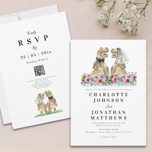 Convites Boho Wildflower Dinosaur Weding