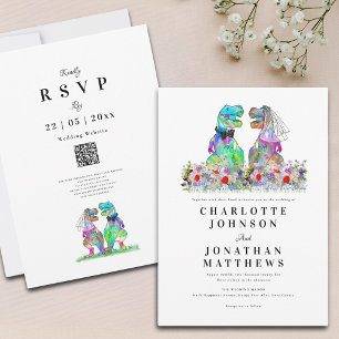 Convites Boho Wildflower Dinosaur Weding