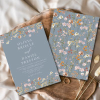 Boho Wildflower Dusty Blue Garden Casamento