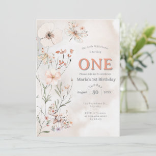 Convites Boho Wildflower Floral Baby Birthday