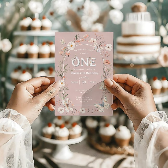 Convites Boho Wildflower Floral Baby Birthday (Criador carregado)