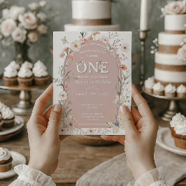 Convites Boho Wildflower Floral Baby Birthday