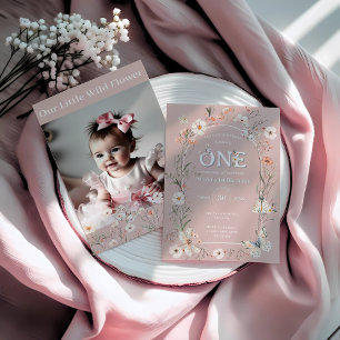 Convites Boho Wildflower Floral Baby Birthday