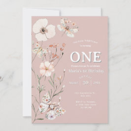 Convites Boho Wildflower Floral Baby Birthday