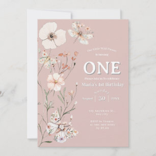 Convites Boho Wildflower Floral Baby Birthday