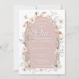 Convites Boho Wildflower Floral Baby Birthday