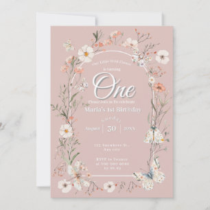 Convites Boho Wildflower Floral Baby Birthday