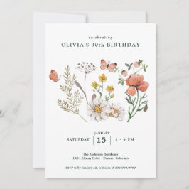 Convites Boho Wildflower Floral Birthday