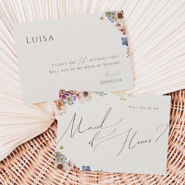 Convites Boho Wildflower Garden | Placa de Madrinha de casa (Criador carregado)