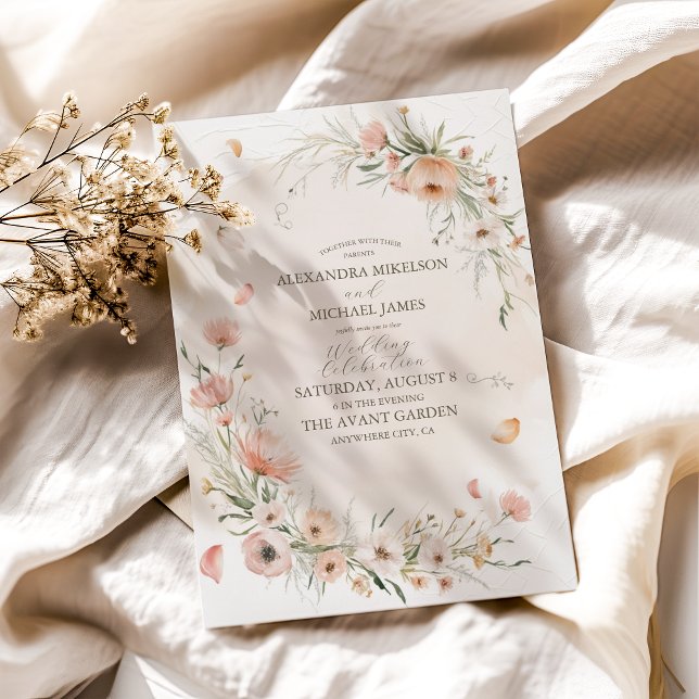Convites Boho Wildflower Garden Wedding (Criador carregado)