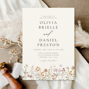 Convites Boho Wildflower Garden Wedding