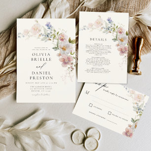 Convites Boho Wildflower Garden Wedding