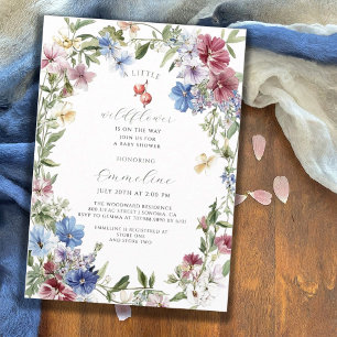 Convites Boho Wildflower Girl Baby In Bloom Chá de fraldas