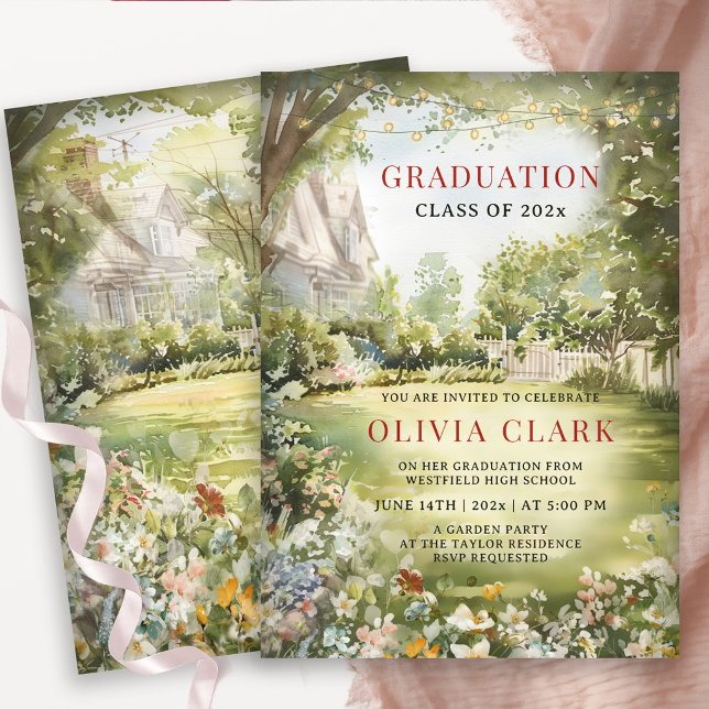 Convites Boho Wildflower Graduation Invitation Garden Party (Criador carregado)