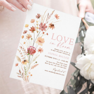Convites Boho Wildflower Love in Bloom Chá de panela