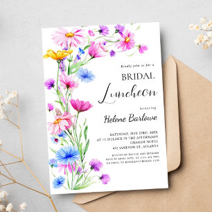 Convites Boho Wildflower Rustic Elegant Bridal Luncheon