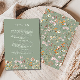 Convites Boho Wildflower Sage Green Garden Detalhes do Casa