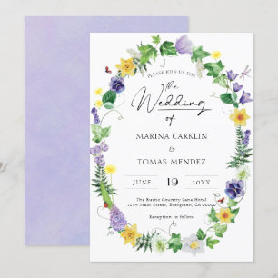 Convites Boho Wildflower Wedding