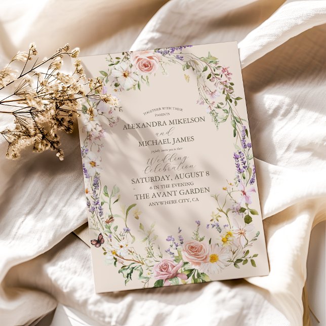 Convites Boho Wildflower Wedding (Criador carregado)