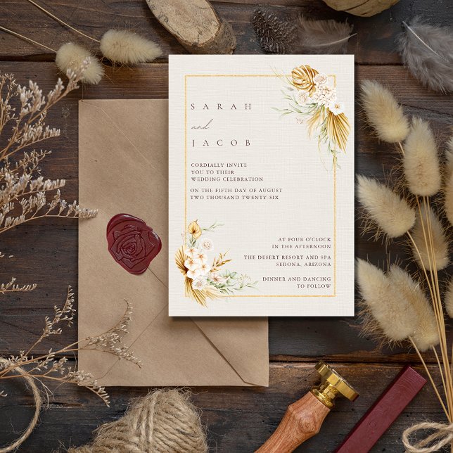 Convites Boho Wildflower Wedding (Criador carregado)