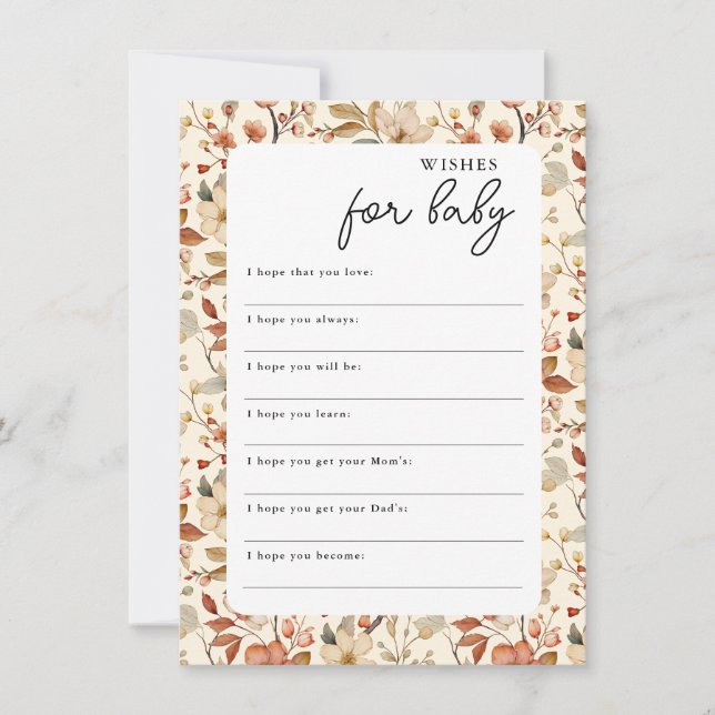 Convites Boho Wildflower Wish for Baby (Frente)