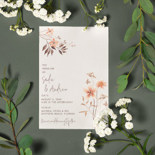 Convites Boho Wildlfower Rustic Outdoor Invitation