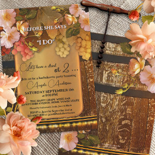 Convites Boho Wine Themed String Lights Festa de solteira