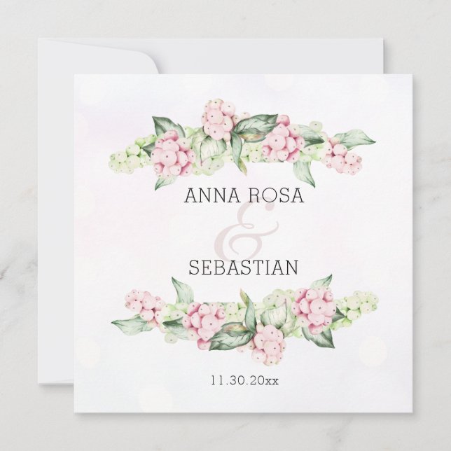 Convites *~* Boho Winter Berry AR12 QR RSVP Casamento (Frente)