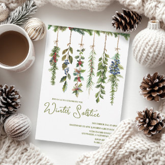 Convites Boho Winter Solstice Herb Greenery Yule Garland