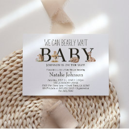 Convites Boho Woodland Animais BearChá de fraldas De Espera