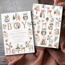 Boho Woodland Animal Oh Boy Chá de fraldas