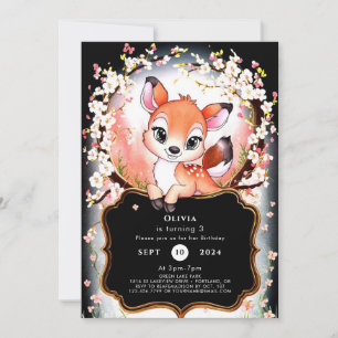 Convites Boho Woods Fawn Birthday