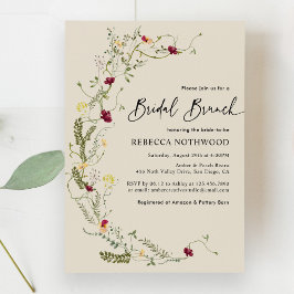 Convites Boho Wreath de Flores Selvagens Bridal Brunch