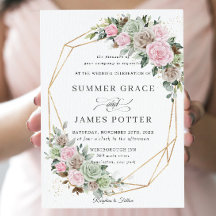 BohoChic Marrom-rosa Sage Casamento Floral Dourado