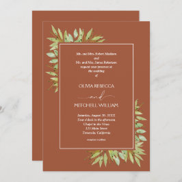 Convites Boiage Foliage Terracotta Wedding