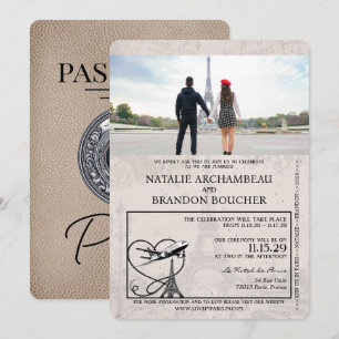 Convites Boige Paris Passport Wedding