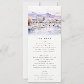 Convites Boise, Idaho Watercolor Landscape Wedding Menu