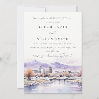 Convites Boise Idaho Watercolor Scape Wedding Anniversary