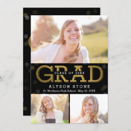 Convites Bokeh Collage EDITABLE COLOR Graduação