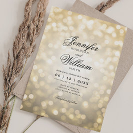 Convites Bokeh De Casamento Elegante Luz Romântica Script D