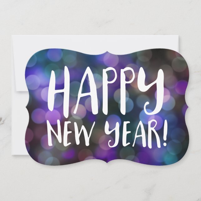 Convites bokeh do feliz ano novo (Frente)