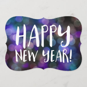 Convites bokeh do feliz ano novo