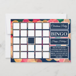 Convites Bokeh Tree Lights, Bingo da Festa de Natal